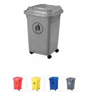 Thùng rác gia đình 50L có bánh xe